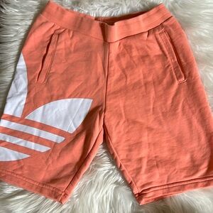 adidas French terry shorts pockets and drawstring size 11/12y in coral